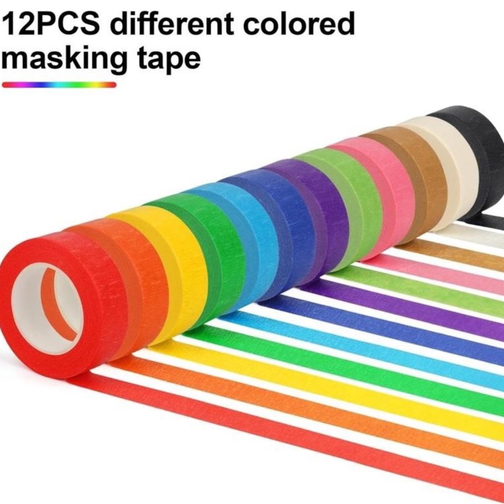12PCS Multicolor Masking Tape Set
